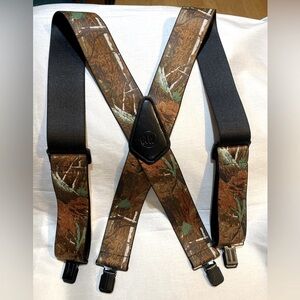 RealTree Camo Suspenders Clip On Outdoor Hunting  Clip on Style  2” wide Elastic